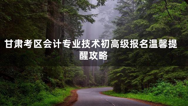甘肃考区会计专业技术初高级报名温馨提醒攻略
