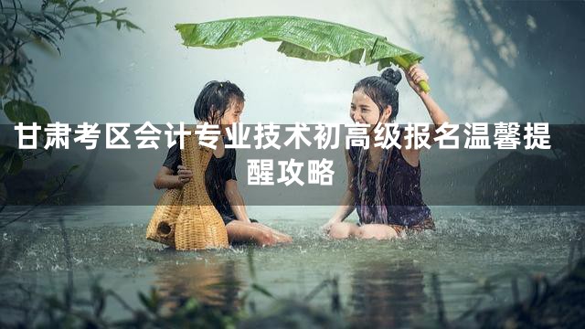 甘肃考区会计专业技术初高级报名温馨提醒攻略