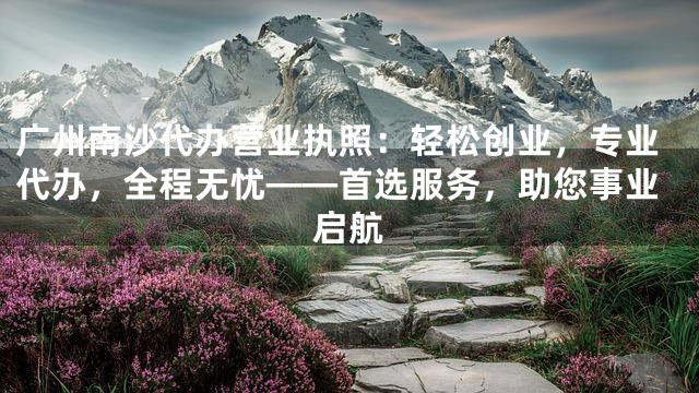 广州南沙代办营业执照：轻松创业，专业代办，全程无忧——首选服务，助您事业启航