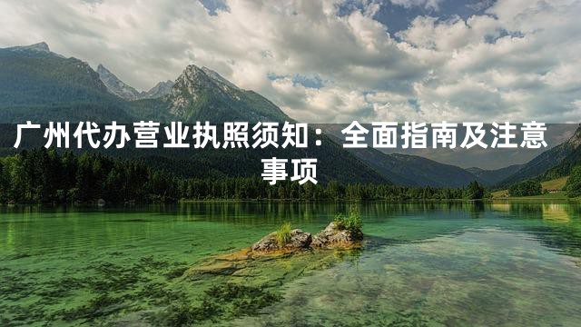 广州代办营业执照须知：全面指南及注意事项