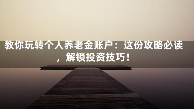 教你玩转个人养老金账户：这份攻略必读，解锁投资技巧！
