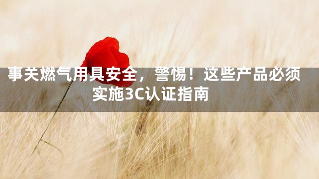事关燃气用具安全，警惕！这些产品必须实施3C认证指南