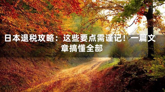 日本退税攻略：这些要点需谨记！一篇文章搞懂全部