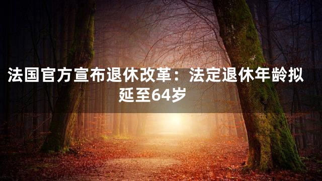 法国官方宣布退休改革：法定退休年龄拟延至64岁