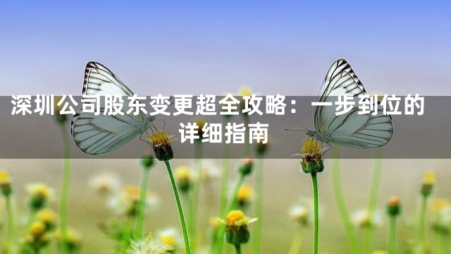 深圳公司股东变更超全攻略：一步到位的详细指南