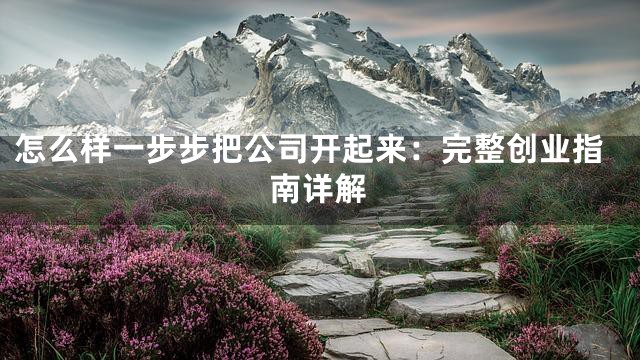怎么样一步步把公司开起来：完整创业指南详解