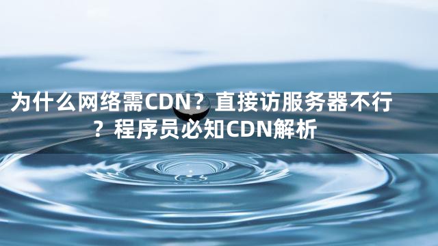 为什么网络需CDN？直接访服务器不行？程序员必知CDN解析