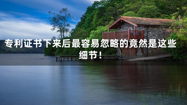 专利证书下来后最容易忽略的竟然是这些细节！