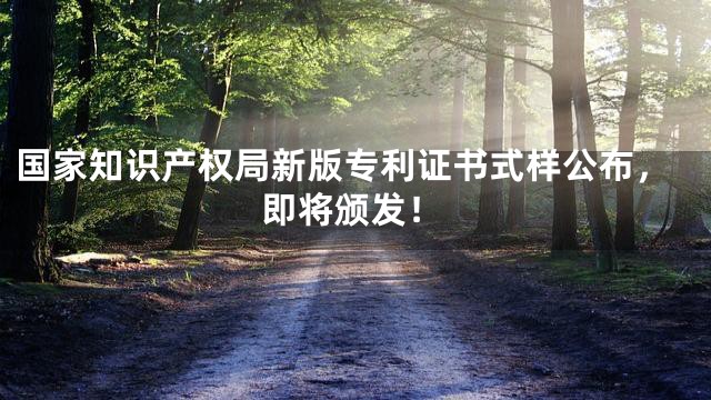 国家知识产权局新版专利证书式样公布，即将颁发！