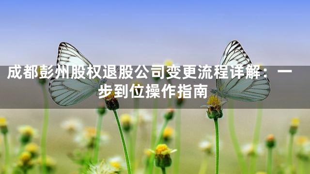 成都彭州股权退股公司变更流程详解：一步到位操作指南