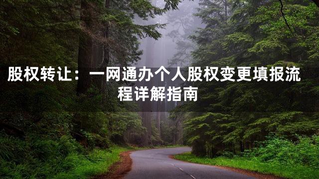 股权转让：一网通办个人股权变更填报流程详解指南