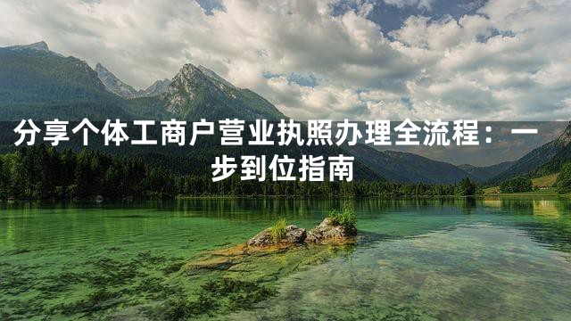 分享个体工商户营业执照办理全流程：一步到位指南