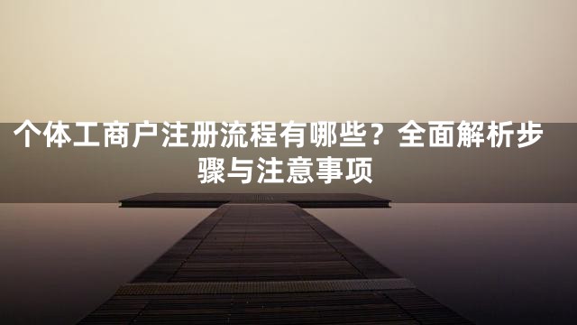 个体工商户注册流程有哪些？全面解析步骤与注意事项