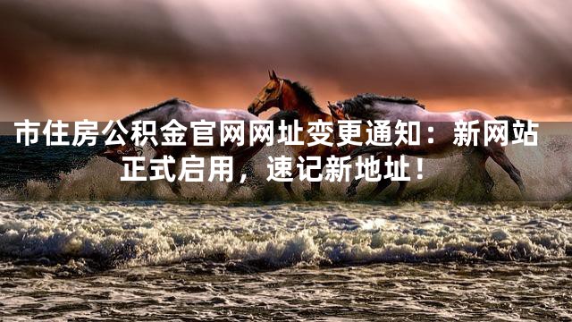 市住房公积金官网网址变更通知：新网站正式启用，速记新地址！