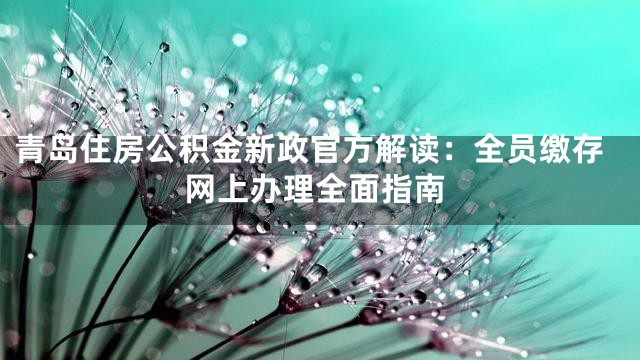 青岛住房公积金新政官方解读：全员缴存网上办理全面指南