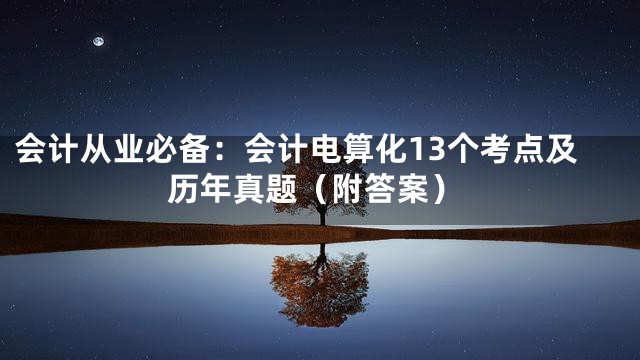 会计从业必备：会计电算化13个考点及历年真题（附答案）