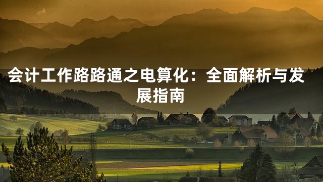 会计工作路路通之电算化：全面解析与发展指南