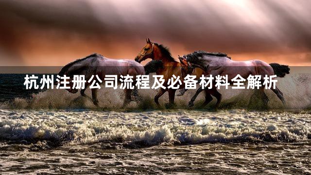 杭州注册公司流程及必备材料全解析