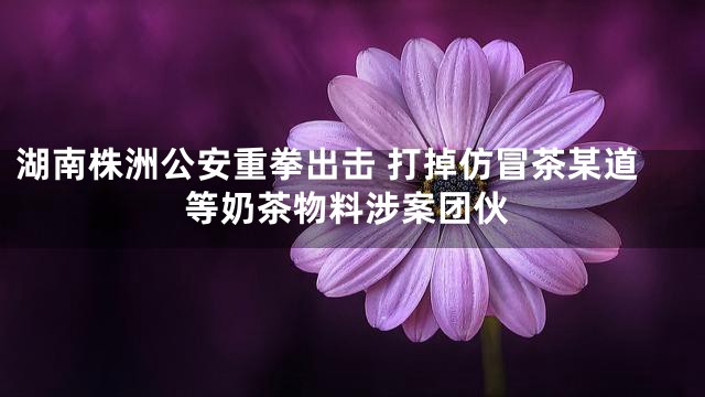 湖南株洲公安重拳出击 打掉仿冒茶某道等奶茶物料涉案团伙