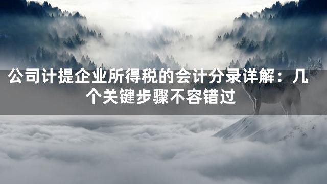 公司计提企业所得税的会计分录详解：几个关键步骤不容错过