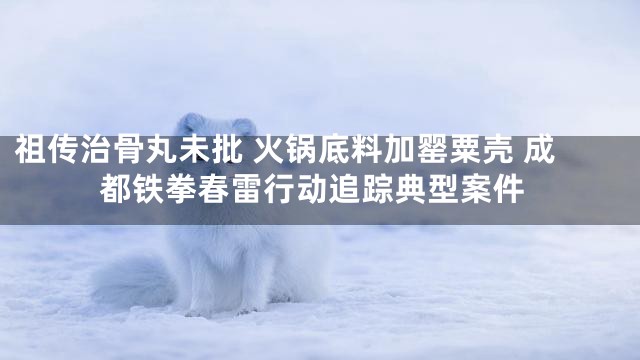 祖传治骨丸未批 火锅底料加罂粟壳 成都铁拳春雷行动追踪典型案件