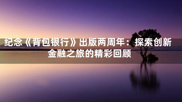 纪念《背包银行》出版两周年：探索创新金融之旅的精彩回顾