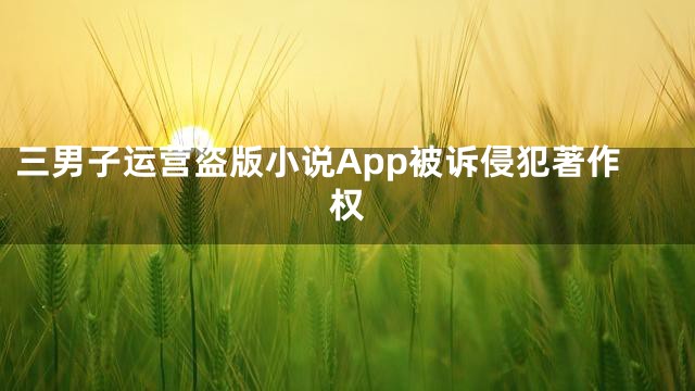 三男子运营盗版小说App被诉侵犯著作权