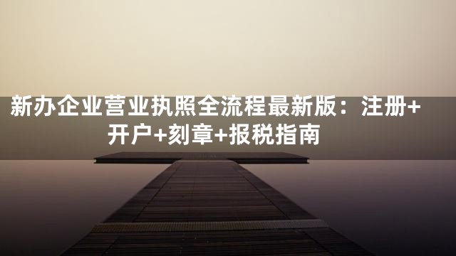 新办企业营业执照全流程最新版：注册+开户+刻章+报税指南