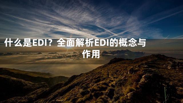 什么是EDI？全面解析EDI的概念与作用