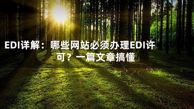 EDI详解：哪些网站必须办理EDI许可？一篇文章搞懂