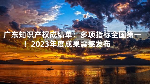 广东知识产权成绩单：多项指标全国第一！2023年度成果震撼发布