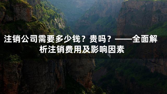 注销公司需要多少钱？贵吗？——全面解析注销费用及影响因素