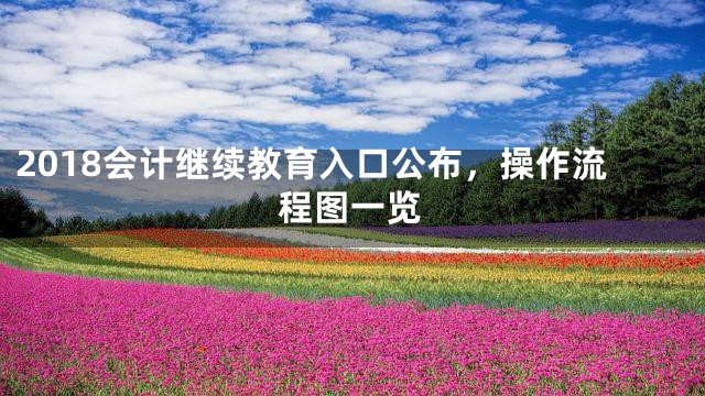 2018会计继续教育入口公布，操作流程图一览