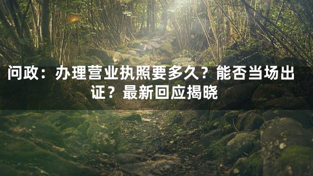 问政：办理营业执照要多久？能否当场出证？最新回应揭晓