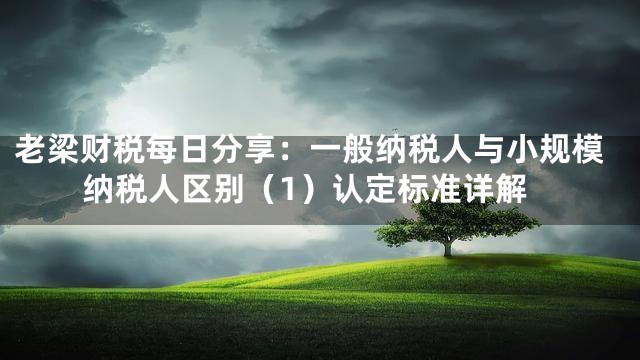 老梁财税每日分享：一般纳税人与小规模纳税人区别（1）认定标准详解