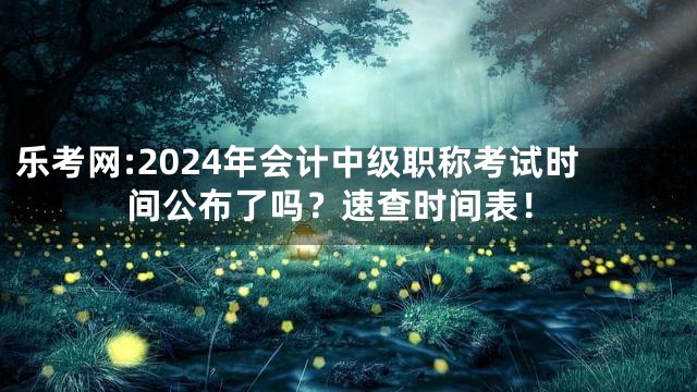 乐考网:2024年会计中级职称考试时间公布了吗？速查时间表！