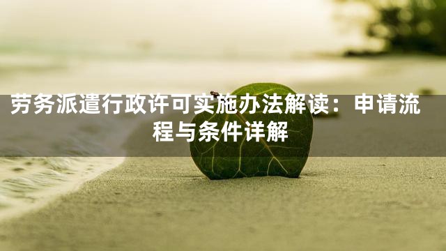 劳务派遣行政许可实施办法解读：申请流程与条件详解