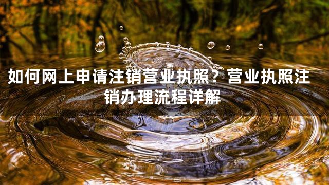 如何网上申请注销营业执照？营业执照注销办理流程详解