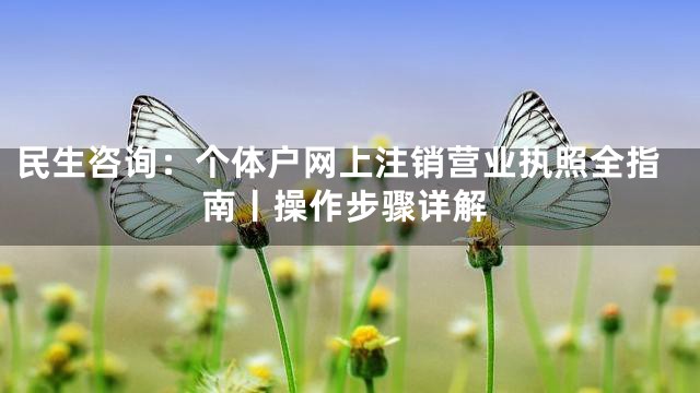 民生咨询：个体户网上注销营业执照全指南丨操作步骤详解