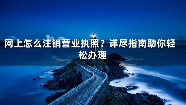 网上怎么注销营业执照？详尽指南助你轻松办理