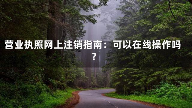 营业执照网上注销指南：可以在线操作吗？