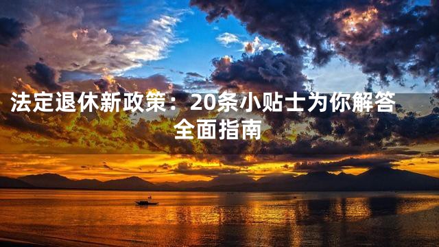 法定退休新政策：20条小贴士为你解答全面指南