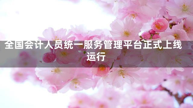 全国会计人员统一服务管理平台正式上线运行