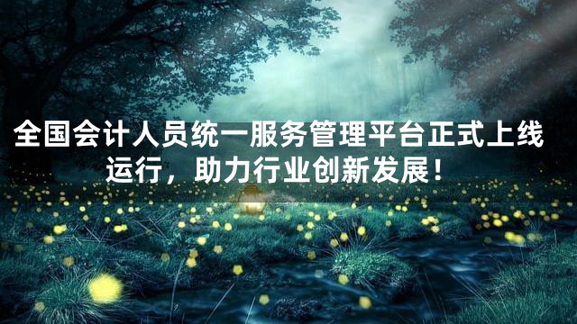 全国会计人员统一服务管理平台正式上线运行，助力行业创新发展！