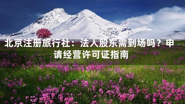 北京注册旅行社：法人股东需到场吗？申请经营许可证指南