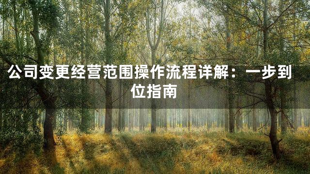 公司变更经营范围操作流程详解：一步到位指南