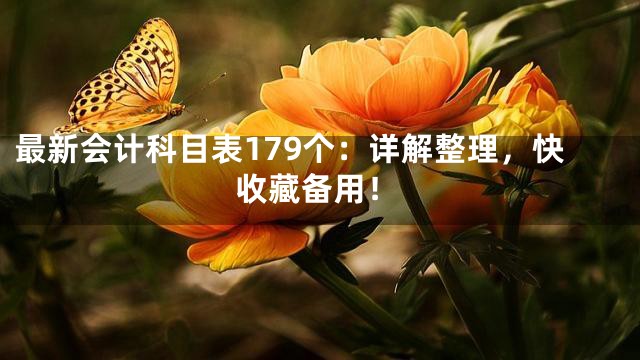 最新会计科目表179个：详解整理，快收藏备用！