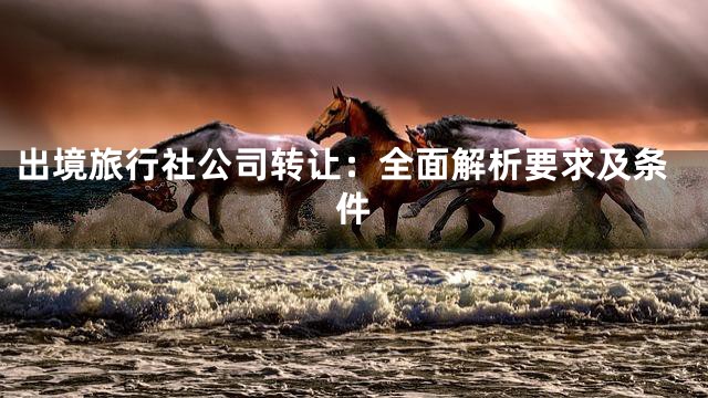 出境旅行社公司转让：全面解析要求及条件