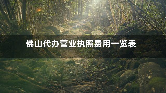 佛山代办营业执照费用一览表