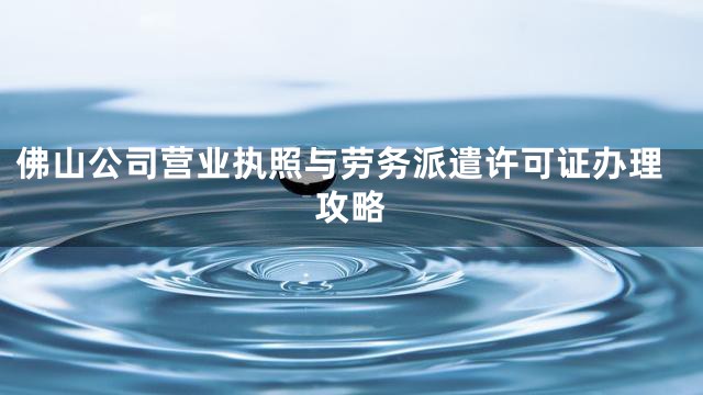 佛山公司营业执照与劳务派遣许可证办理攻略
